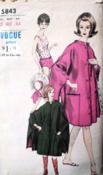 5843 VOGUE 63 1 PC BATHING SUIT,CAPE LENGTHS PATTERN 12 32